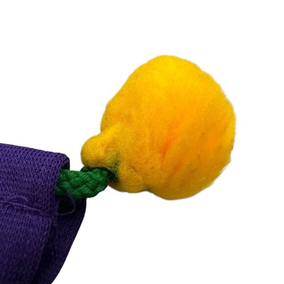 Vintage Mardi Gras Trinket and Bead Tote Bag C. V. Gambina Purple Clown - Picture 3 of 10